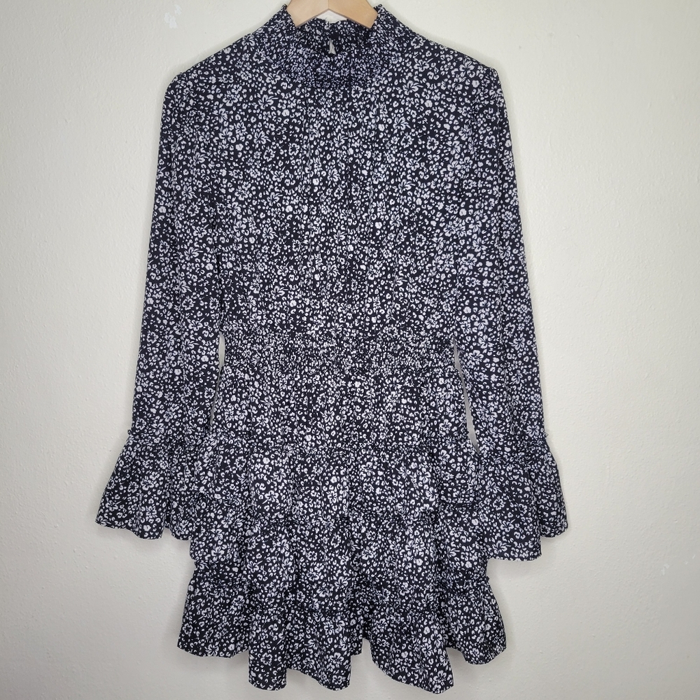 Love Riche Black and White Floral Mini Dress
